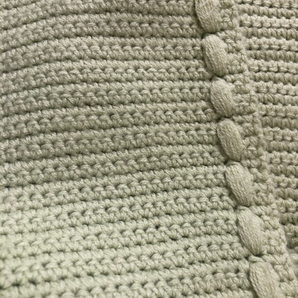 Talbots Green Knit Scarf w/ Tassels - Picture 3 of 4